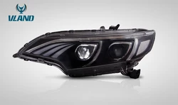 Vland factory manufacture Black Housing LED Headlights For 2014-UP Fit/Jazz GK5 Head Lamp Assembly