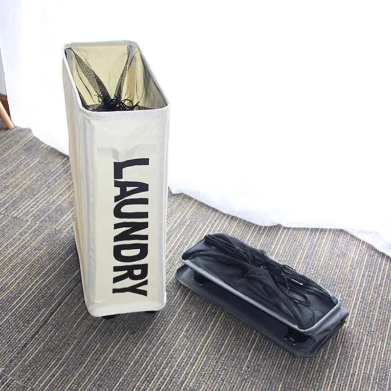 Folding Fabric Storage Laundry Organizer Clothes Basket Laundry Bag Yoga Mat Storage Basket For Dormitory Bathroom Home