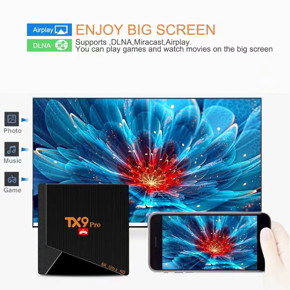 TX9 PRO Video Game Consoles Box Android 10 TV Box For PS1/DC/Naomi 64GB Classic Retro Games Super Console 4K HD Display on TV