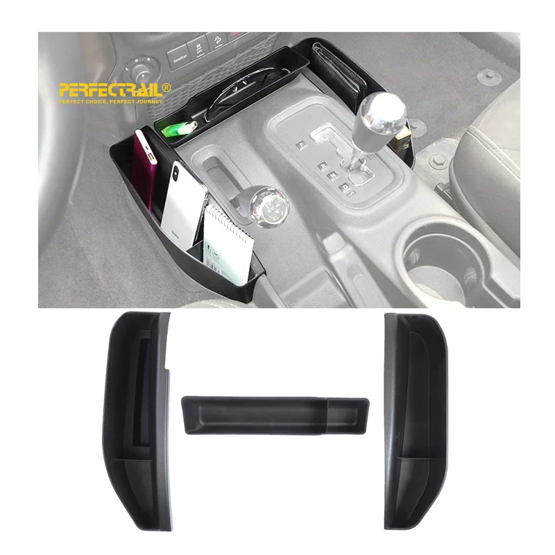 PERFECTRAIL Car Accessories Gear Shift Storage Box for Jeep Wrangler JK JKU 2011-2018