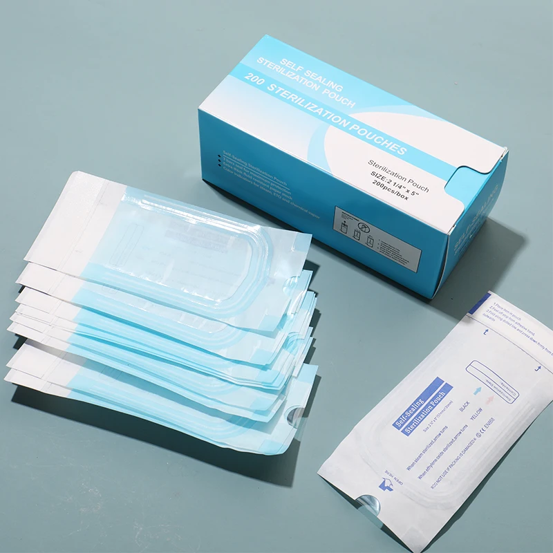 200 Pouches Per Box Self-Sealing Sterilization Pouches, Latex-Free, Color Changing Indicator,Multiple Specifications