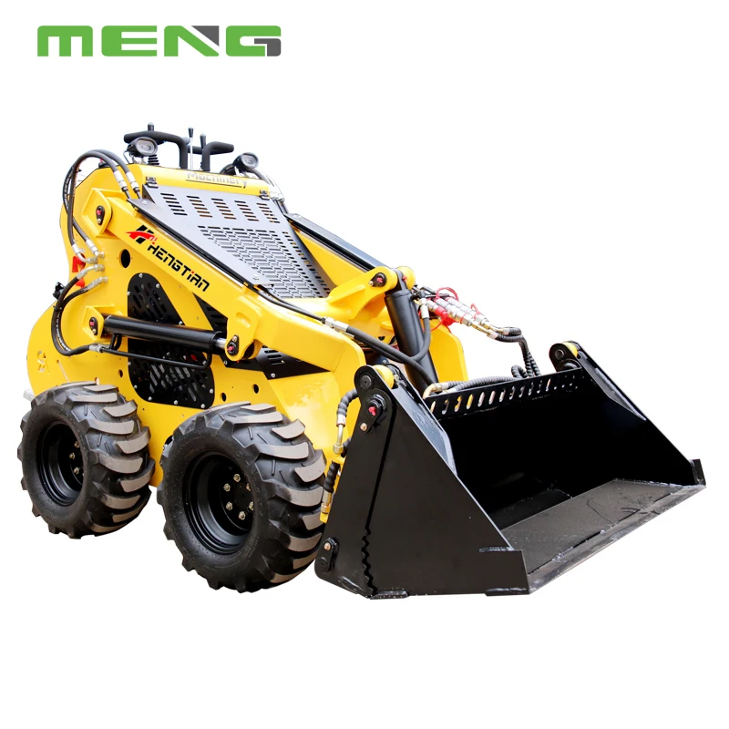 Gasoline diesel Mini construction machine mini skid steer loader with grapple/pallet fork/ bucket