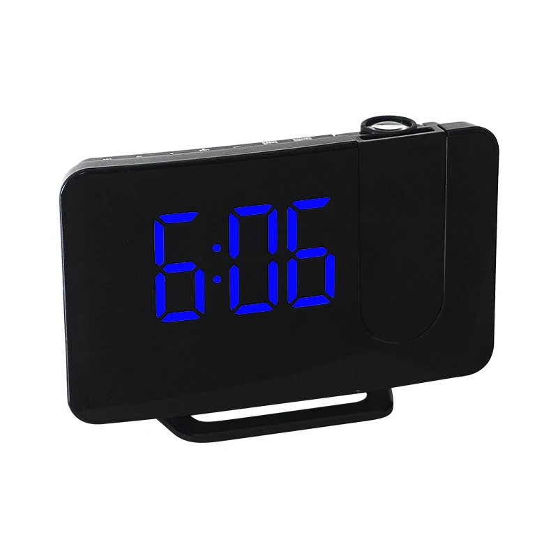 Cross-border Supplied Radio Projection Alarm Clock with Large-Screen LED Display and Curved Surface Double Alarm Table Clock0716