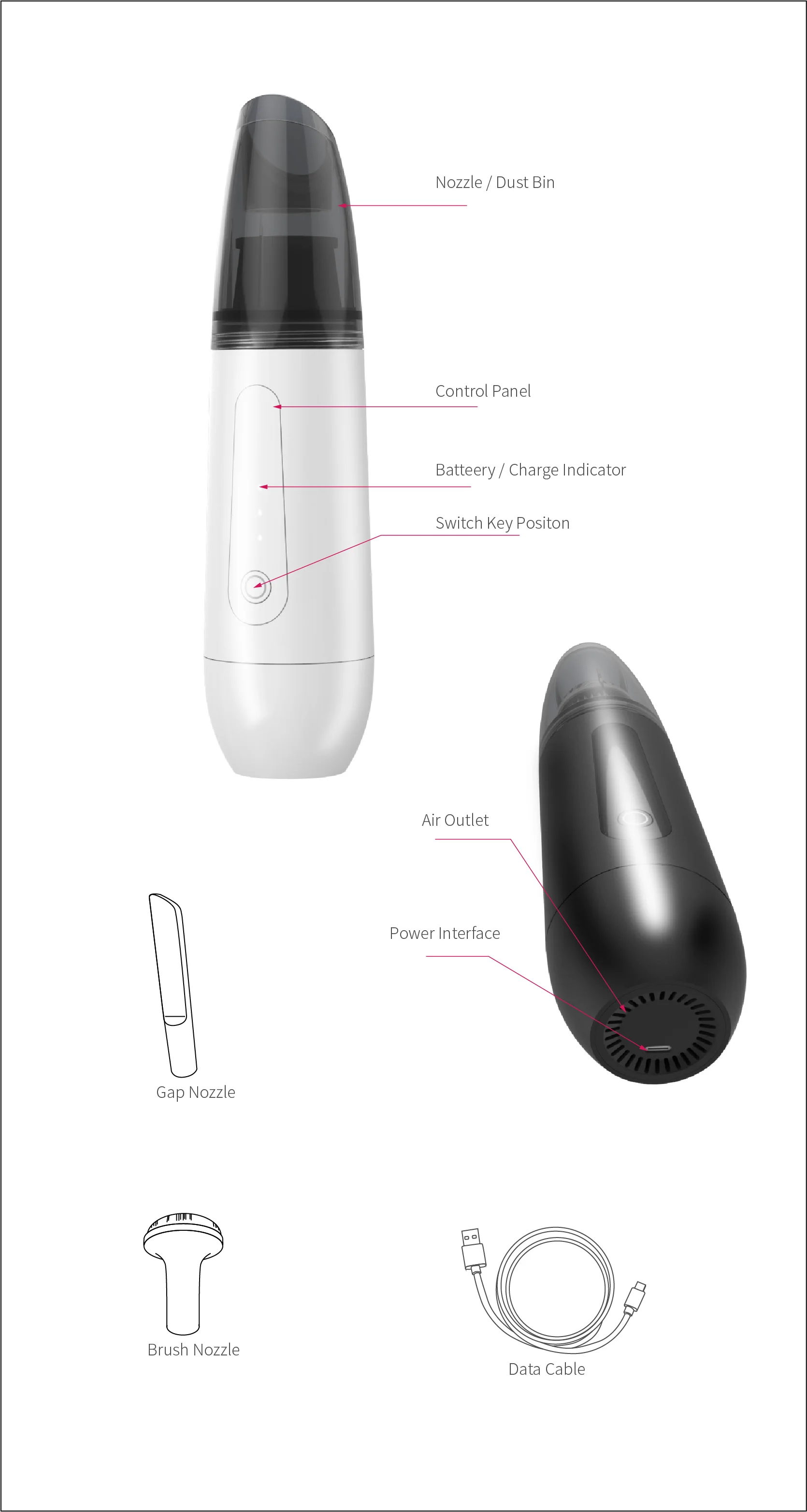 Waterwashable Filter with Powerful Cyclonic Suction Vacuums Cleaner for Home Office and Car Cleaning MLQ02