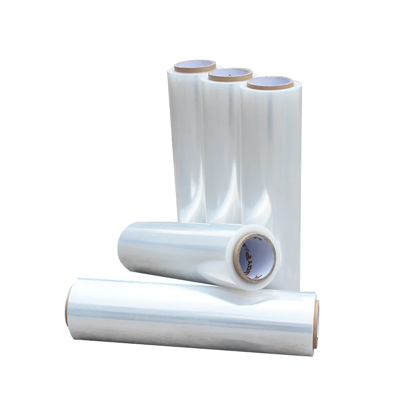 High-Logo Transparent 300m PE Polyolefin Roll 50cm Soft Moisture-Proof BOPP LLDPE PVC Stretch Film Food Wrapping Plastic