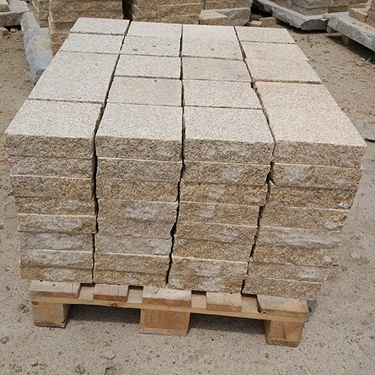 Factory Direct Sale Natural Yellow Granite Stone Split Surface Granite Cube Luxury Patio Granite Cube Stone