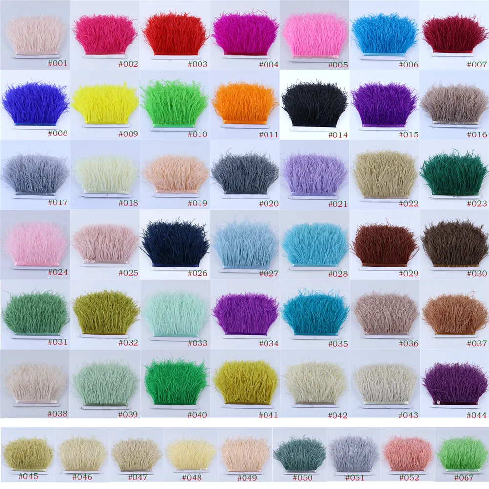 13-18cm Long Fluffy Ostrich Feather Fringe Trim for Luxury  Boutique Costumes Sewing Plumes Wedding Dress Skirt