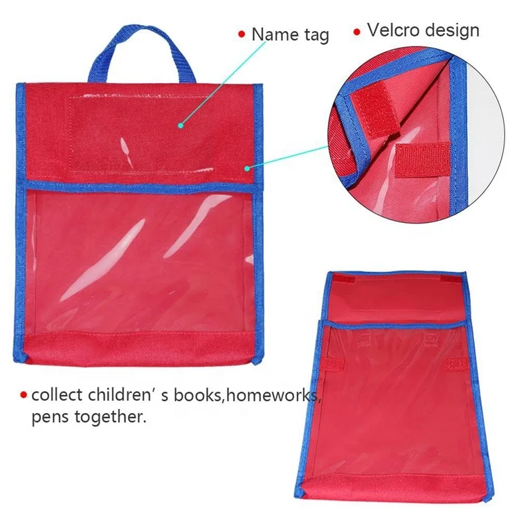 Kindergarten Children 600dpvc Transparent School Hand Tote Bag Toy Storage Textbook Stationery Mother Organizer Box Book Pouches