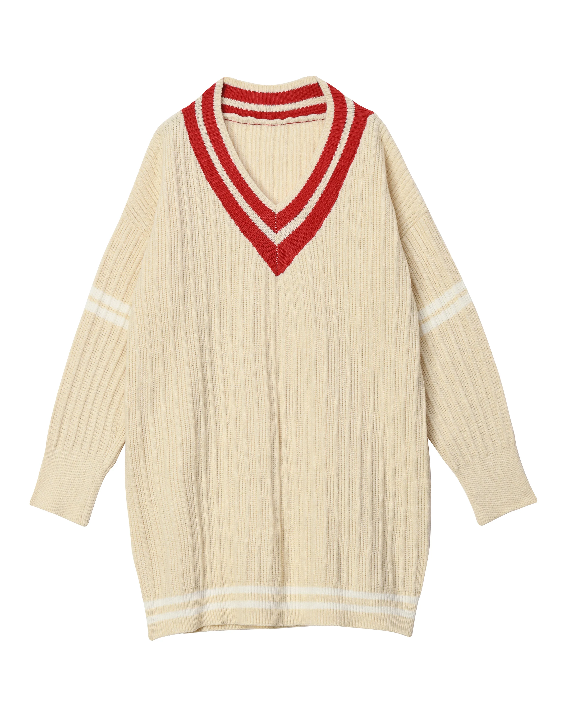 Korean Fashion Long Sleeve Pullover V-Neck Knitwear Garment Ropa Mujer Online Shopping Knit Sweaters Women Sweater