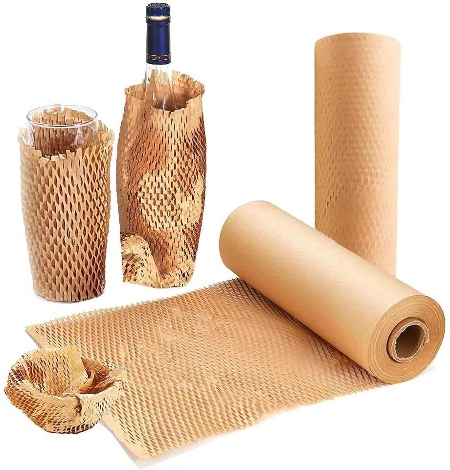 Hot Selling Self Adhesive Brown White Wrapping Paper Christmas Honeycomb Paper Decoration