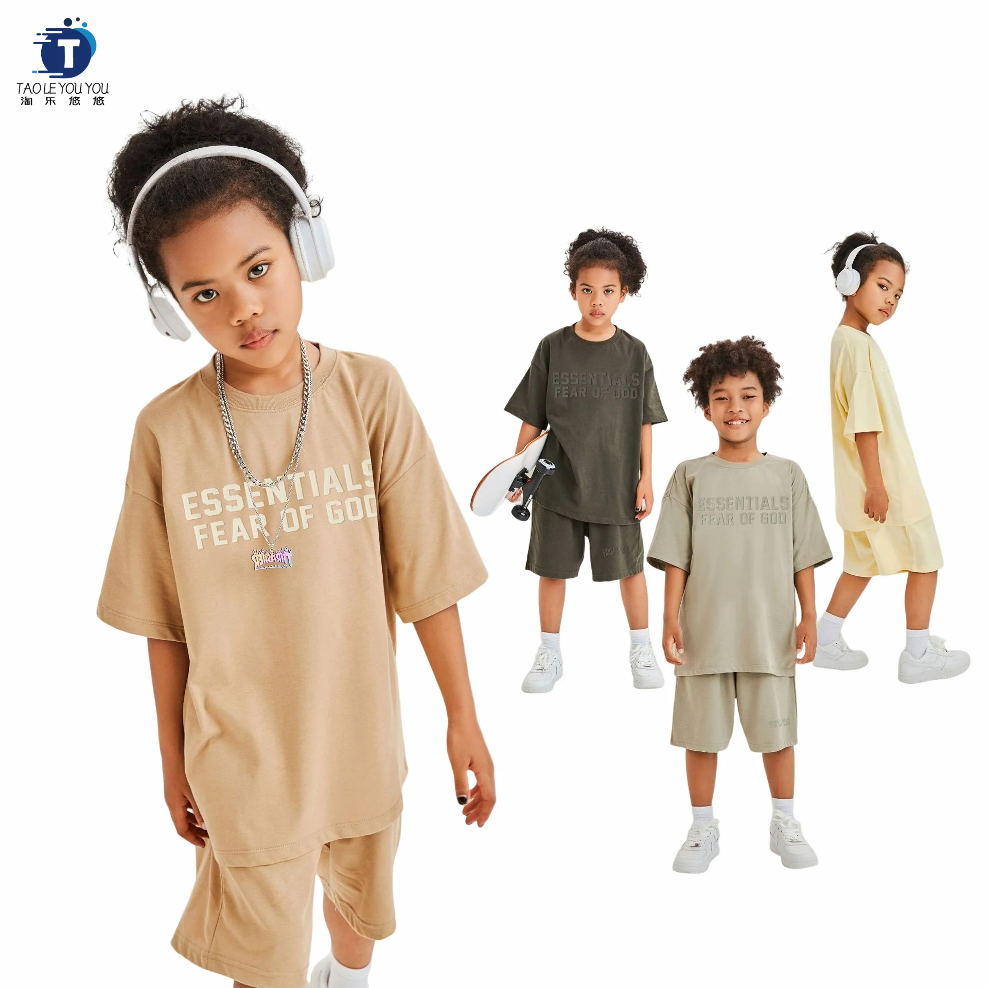 Kids Designer Clothes Short Sleeve Kid Sweatshirt Plain Letter Printing Boys and Girls Suits Children Clothes