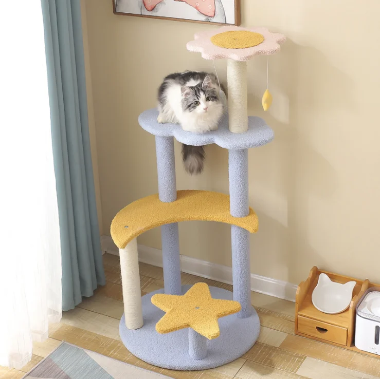 UT-1 2023 Hot sale multi-level large flower cat tree modern luxury toy bed cat tree tower