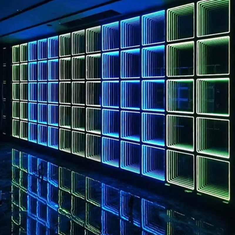 Magnetic Led Dance Floor Wedding Portable 3D Interactive Piste De Danse Lumineuse Led Infinity Mirror Wireless Dance Floor