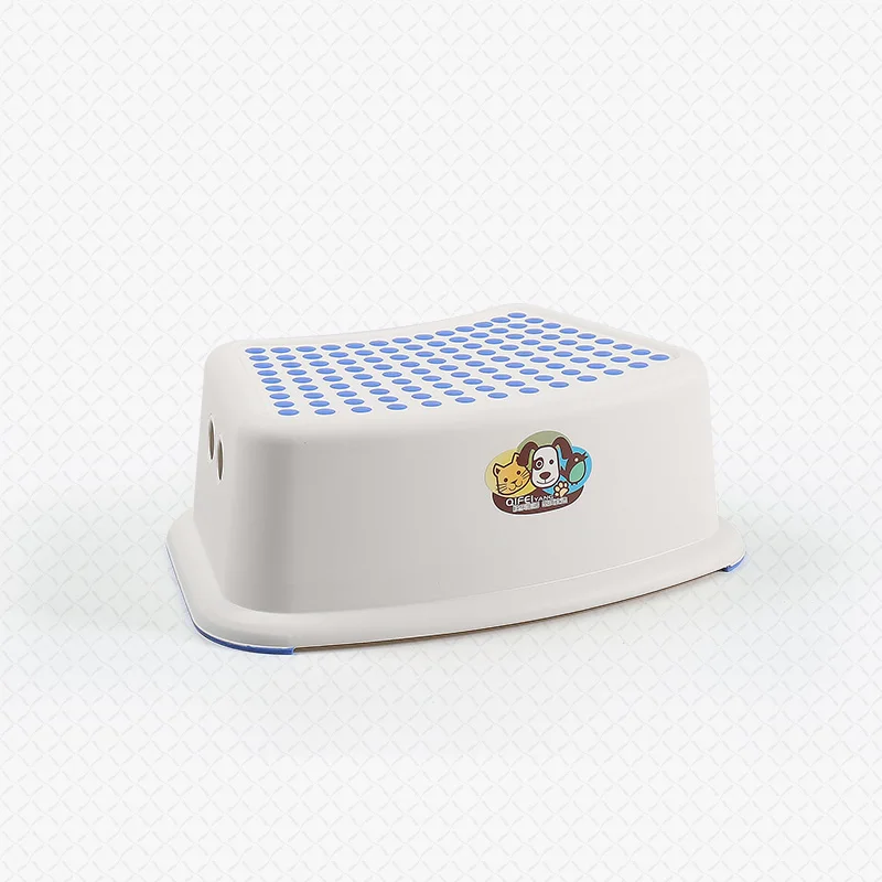 Plastic rubber surface anti slip bathroom baby toilet training use step stool for kids with non-slip rubber feet