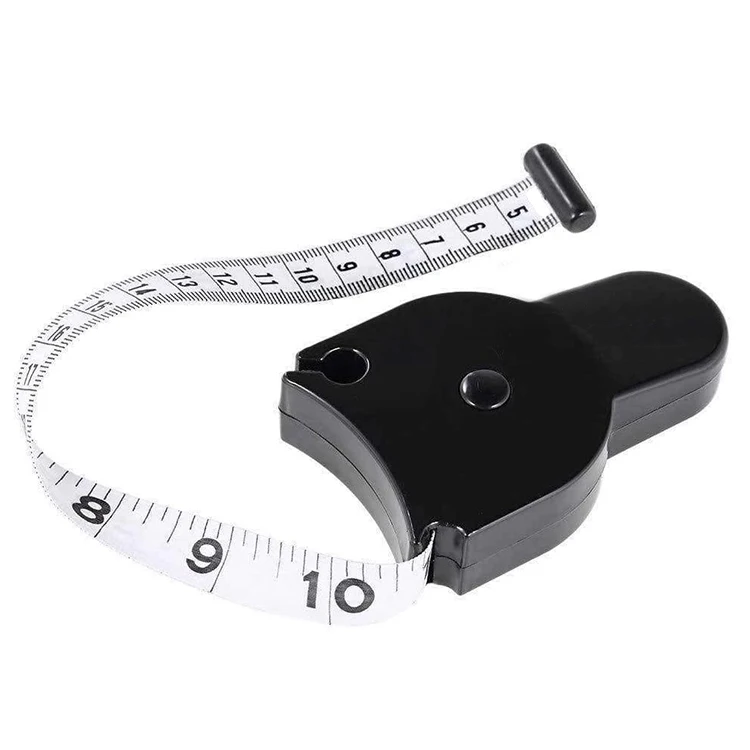 
150cm Black Retractable Weight Loss Measure Ruler Body Fat Caliper Fitness BMI Calculator Measuring Tape 
