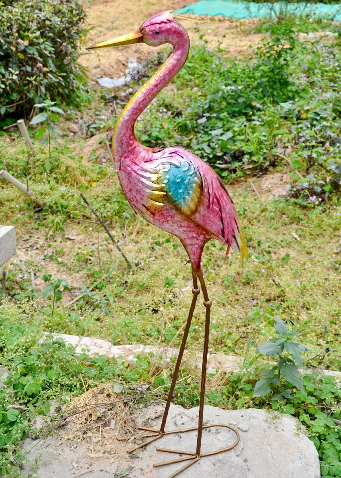 
garden metal crane Animal Sculptures 