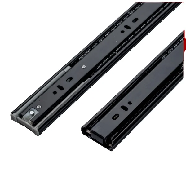 Foshan quality 45mm black finish full extension soft closing ball bearing telescopic channel slides