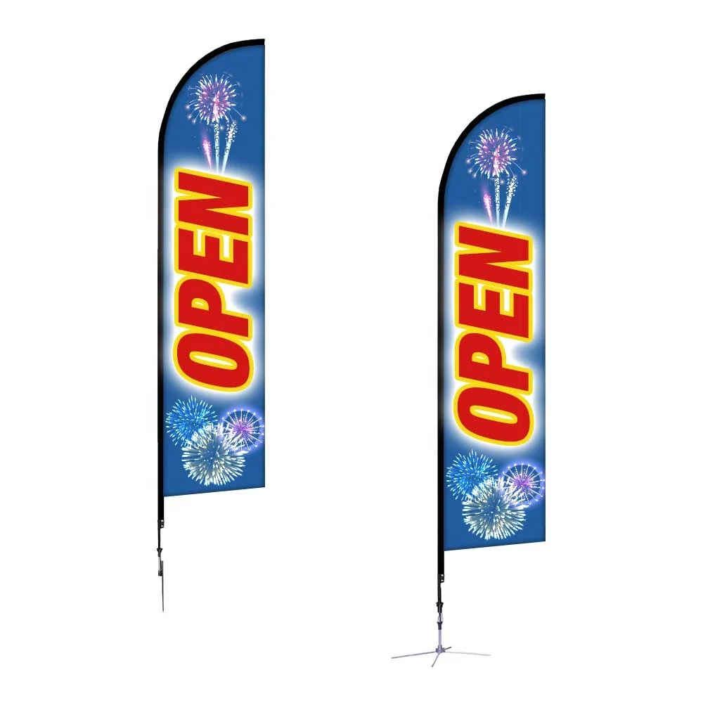 Car Wash Coffee Shop Durable Outdoor Holiday Christmas Sale Large Feather Flags Banners