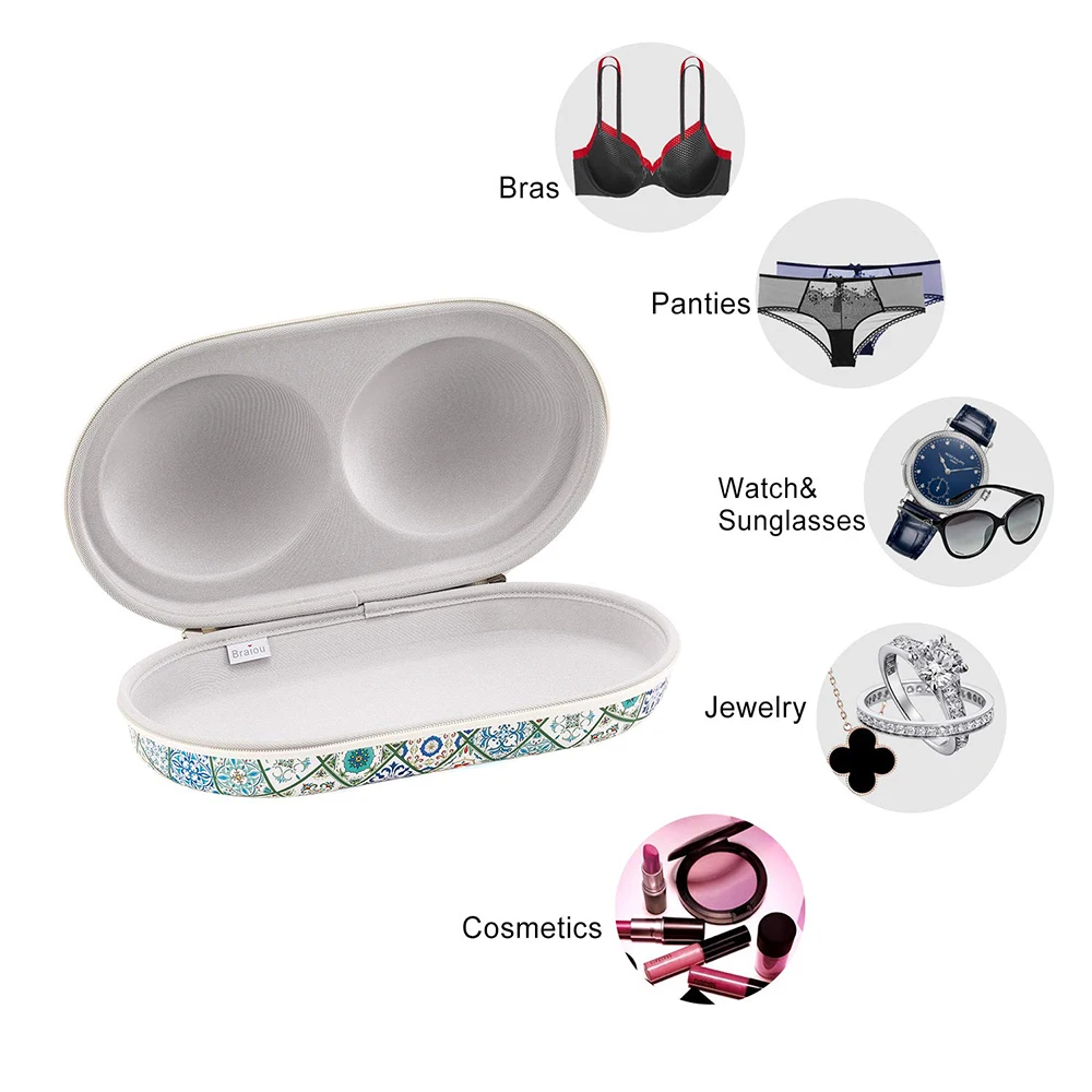 Outdoor Travel Portable Waterproof Other Special Purpose Bags Cases Silicone Invisible Bra Bag Eva Underwear Bra Case for Women
