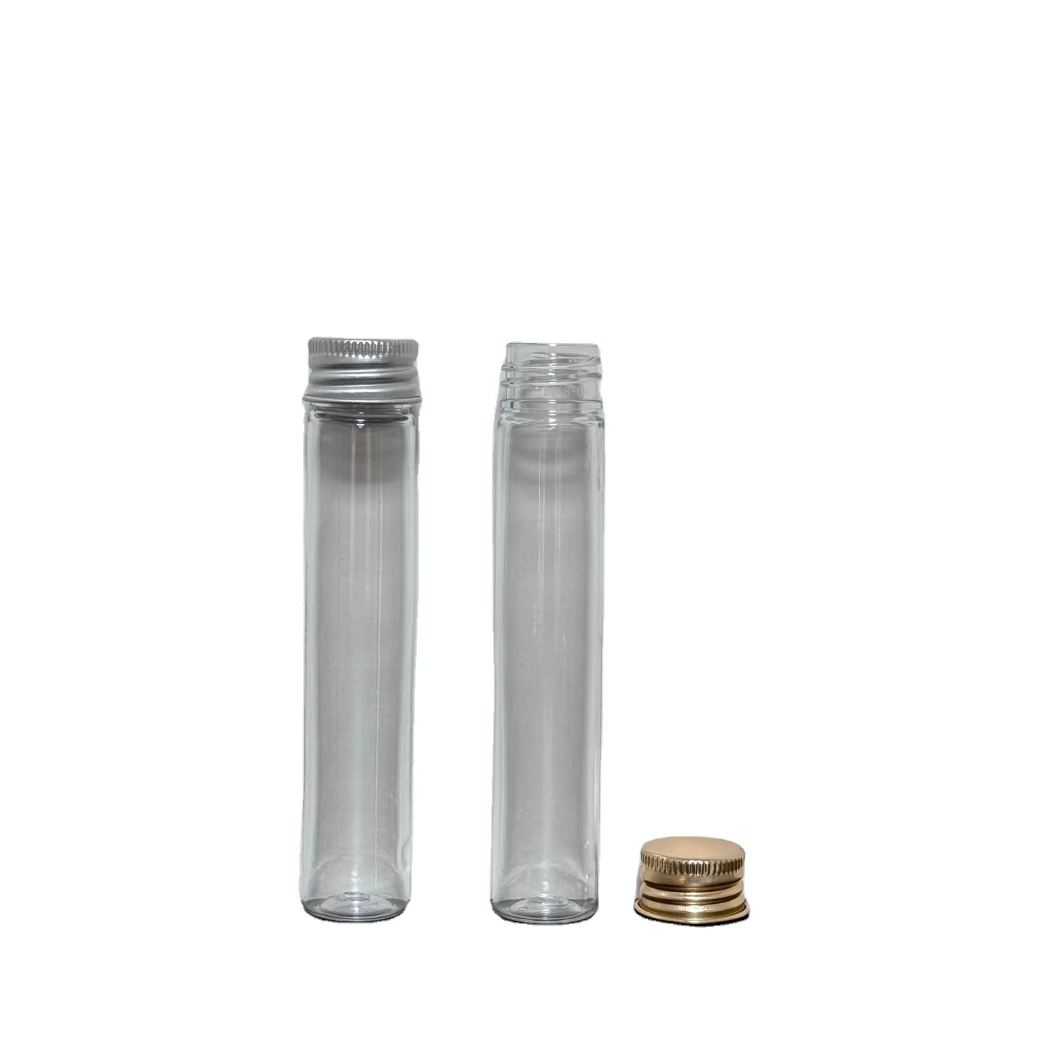 110ml Gold Black Silver Screw Cap Flat Bottom Pet Plastic Test Tube