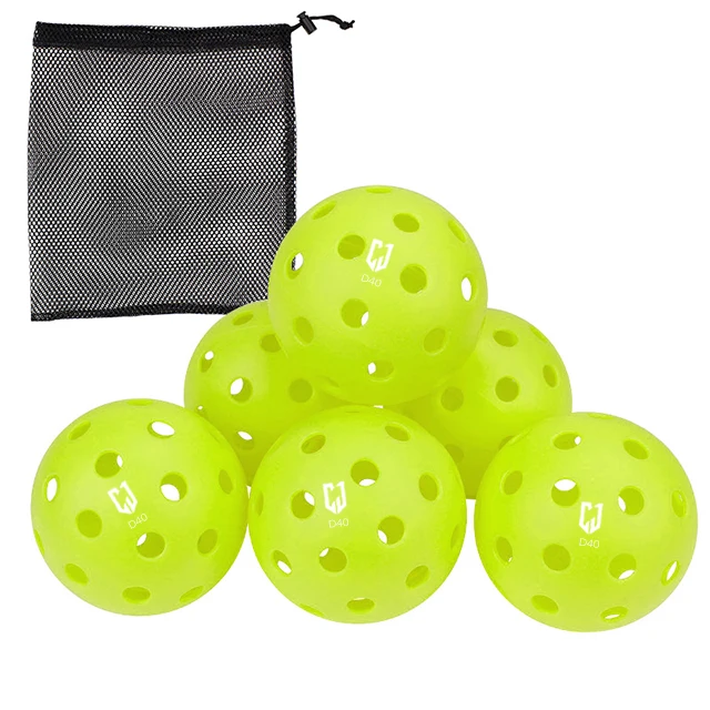 XiaMen Juciao Sport USAPA approved 40 hole outdoor indoor PP pickleball Red yellow Blue neon green