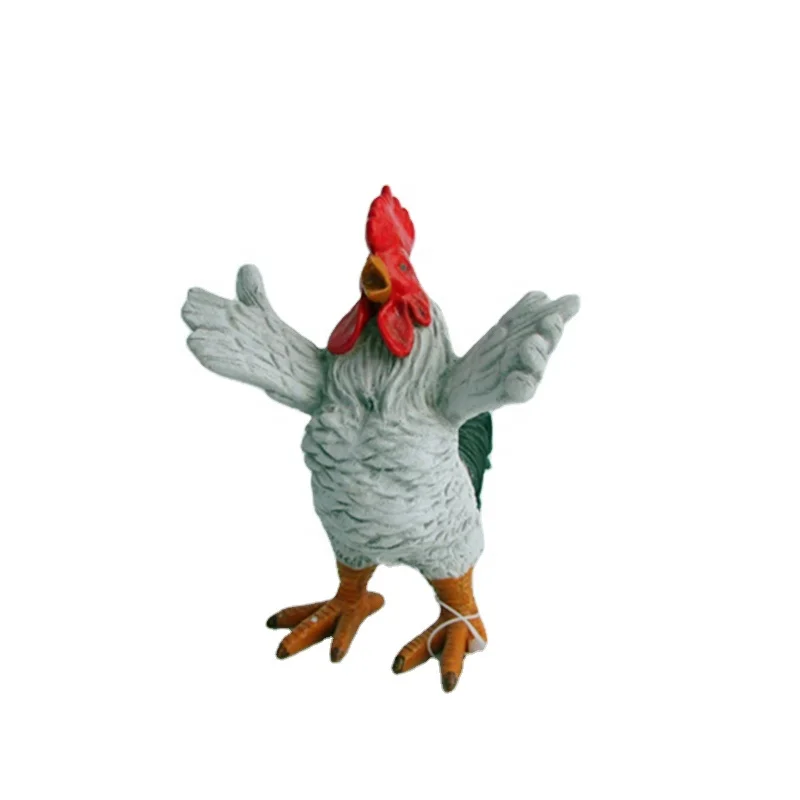 ED11382B Good Quality Wholesales Kawaii Handcraft Resin Animal Chicken resin Statues Garden Desktop Decoration Rooster Figurine