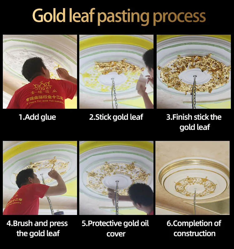 9*9cm 500 sheets a Pack Gilding Genuine Imitation Taiwan Gold Leaf Foil B Gold K Gold Foil With Great Price