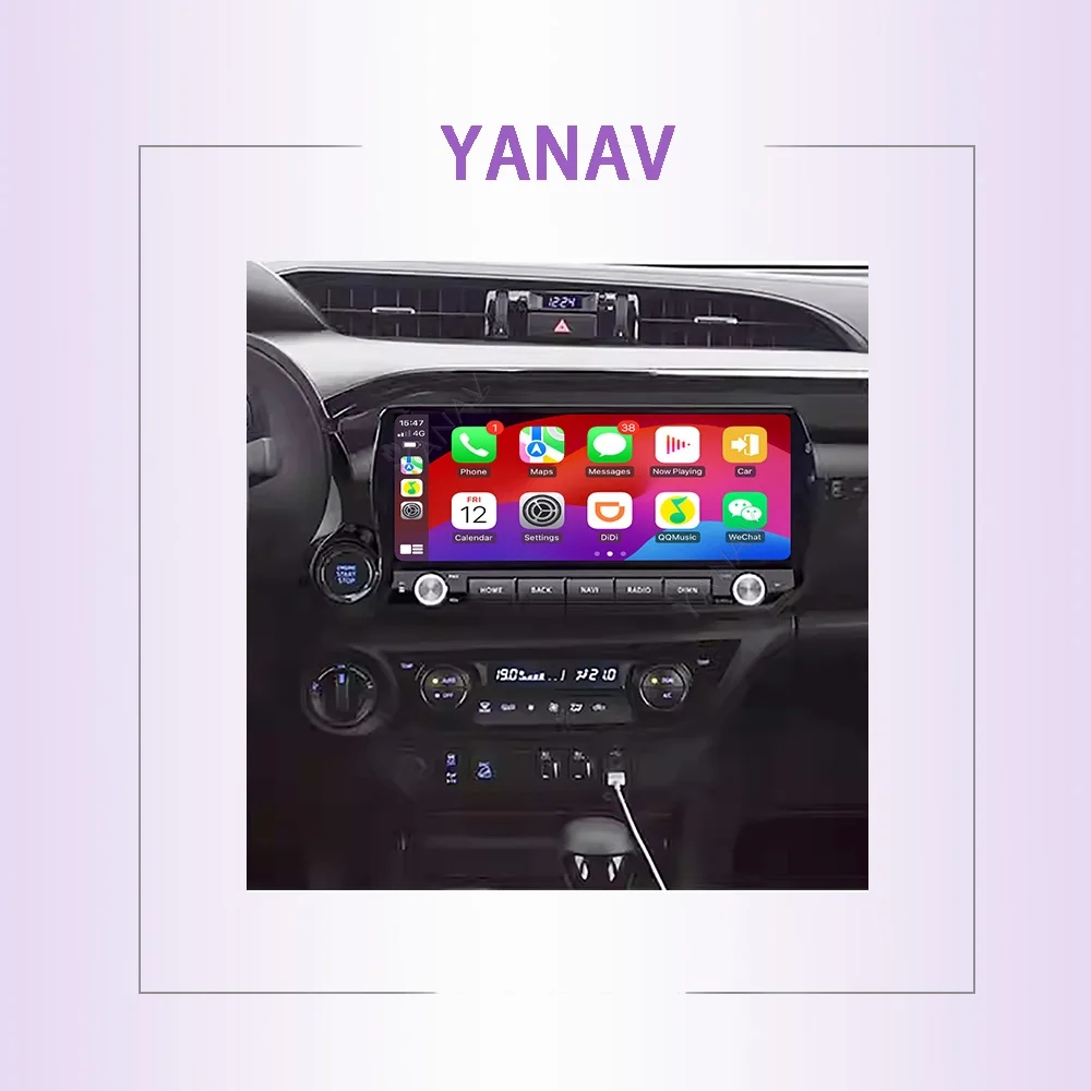 128GB 12 3 дюймов Android GPS навигация беспроводной Carplay мультимедийный плеер Авто Стерео Автомагнитола для Toyota Hilux 2015-2023