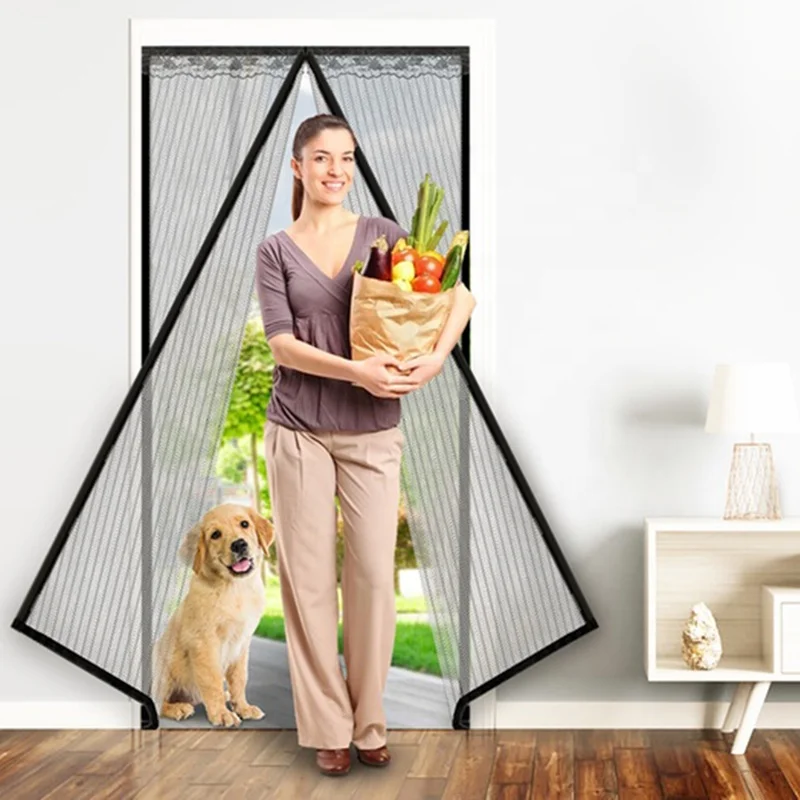 Hand Free Anti Insect Mosquito Net DIY Transparent Magnetic Mesh Screen Door