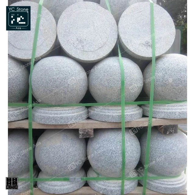 
Chinese Cheap Light Grey Natural Granite Round Street Road Customized Design Ball Curbstone Blocking Stone for Outdoor 