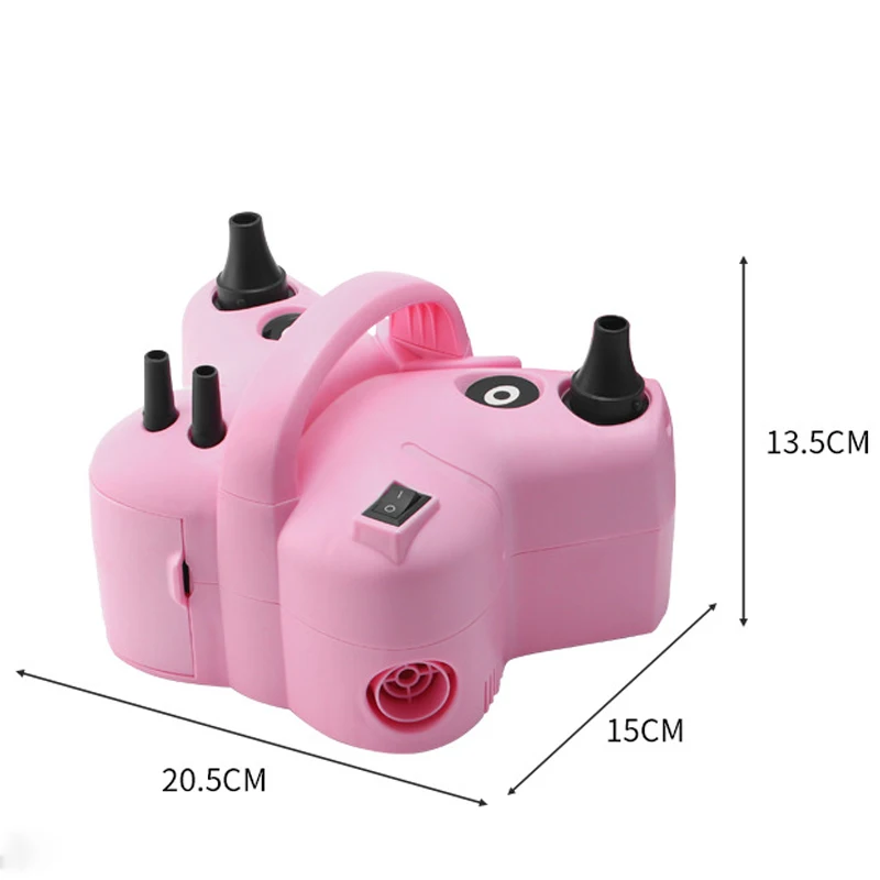 Newest Portable Double Nozzle Pink Multifunctional Electric Balloon Inflator Pump Balloon Machine