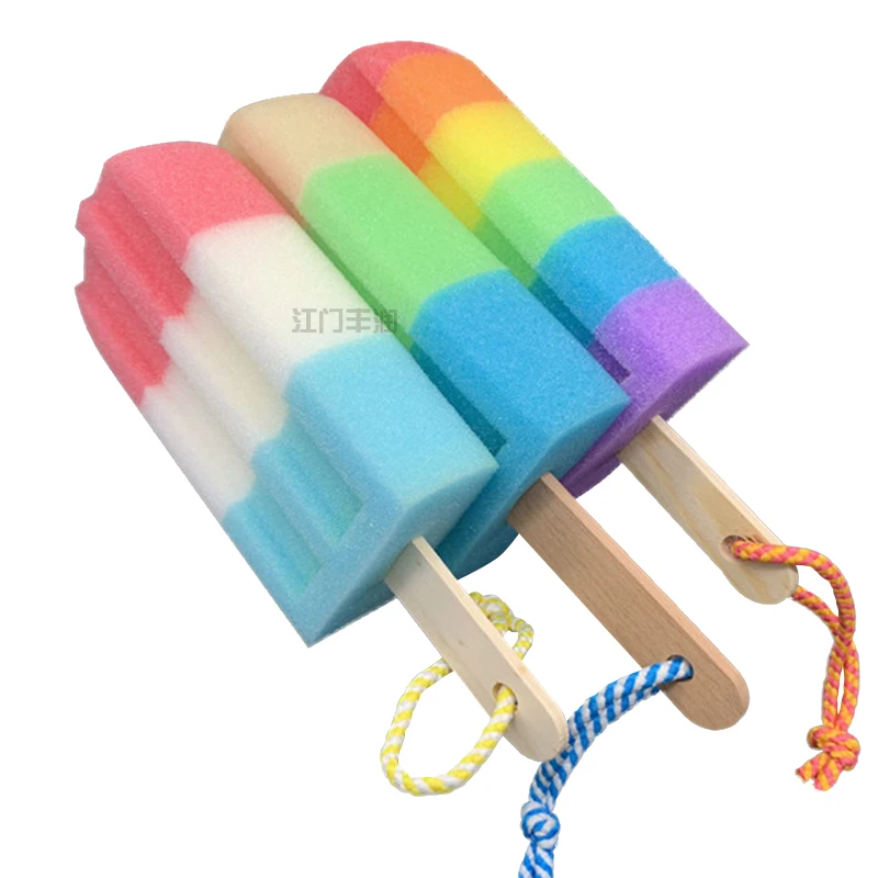 Wholesale New Design Large size custom ice cream shape body cleaning kids bath brush sponge