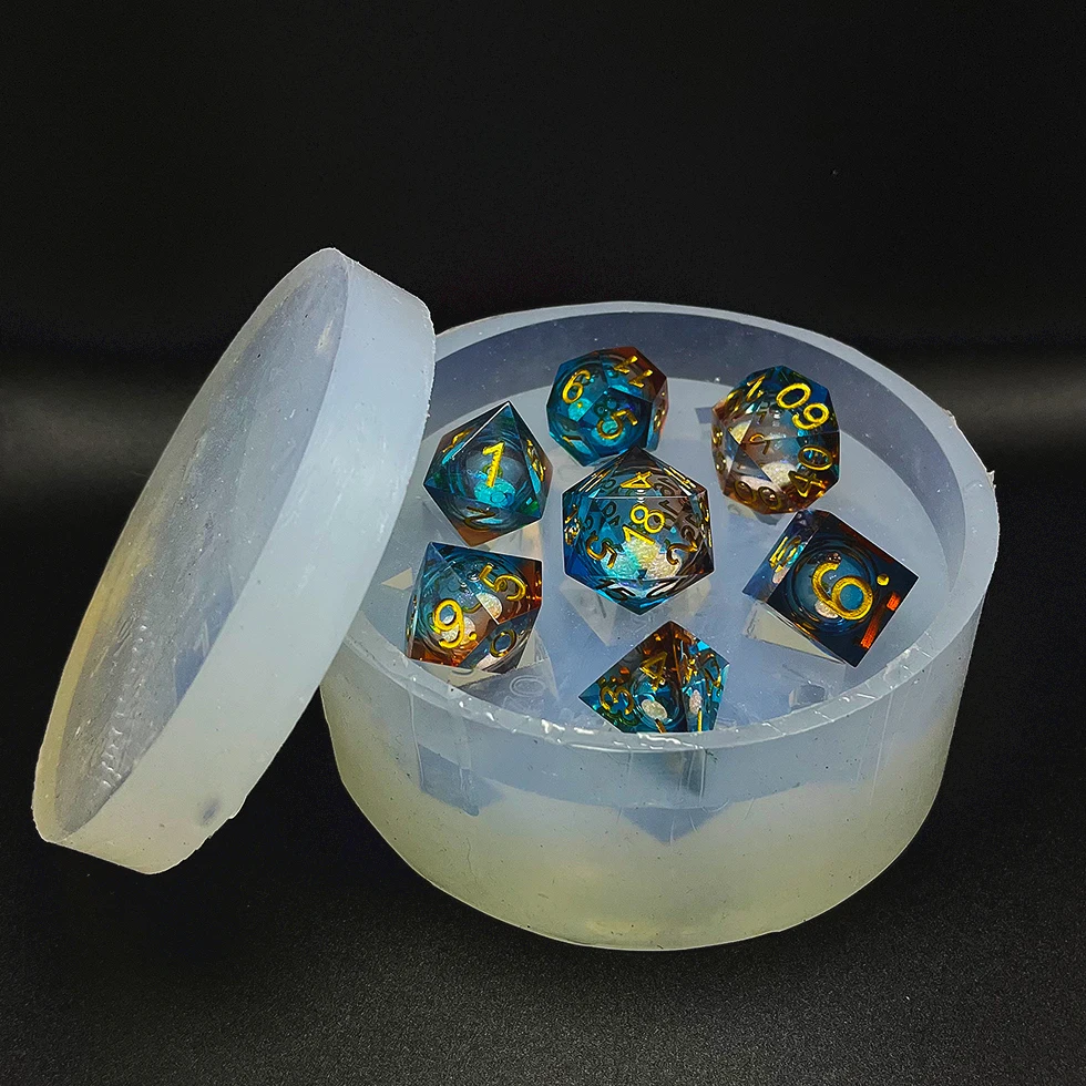 Silicone dice sharp edge mould handmade rpg dice mold for dnd tabletop games