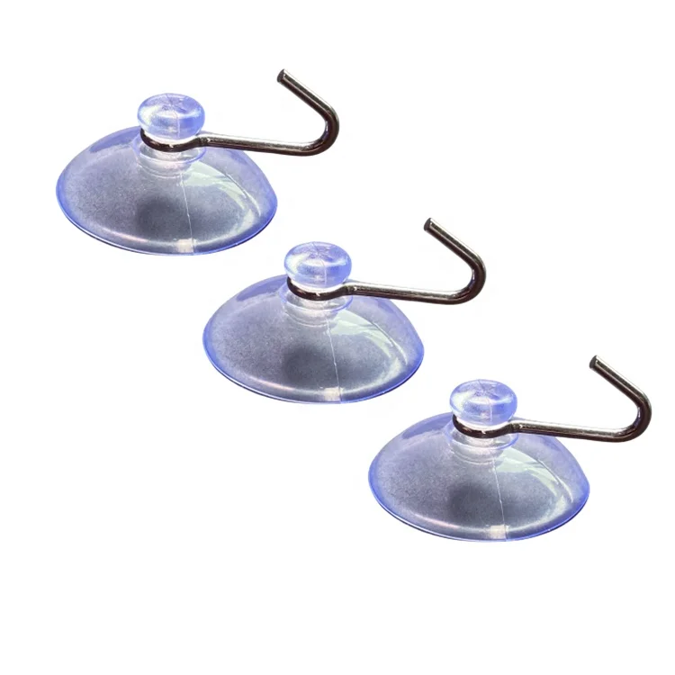 Powerful Plastic Vacuum Shower Hooks Sucker Kitchen Bathroom PVC Suction Cup with Hook