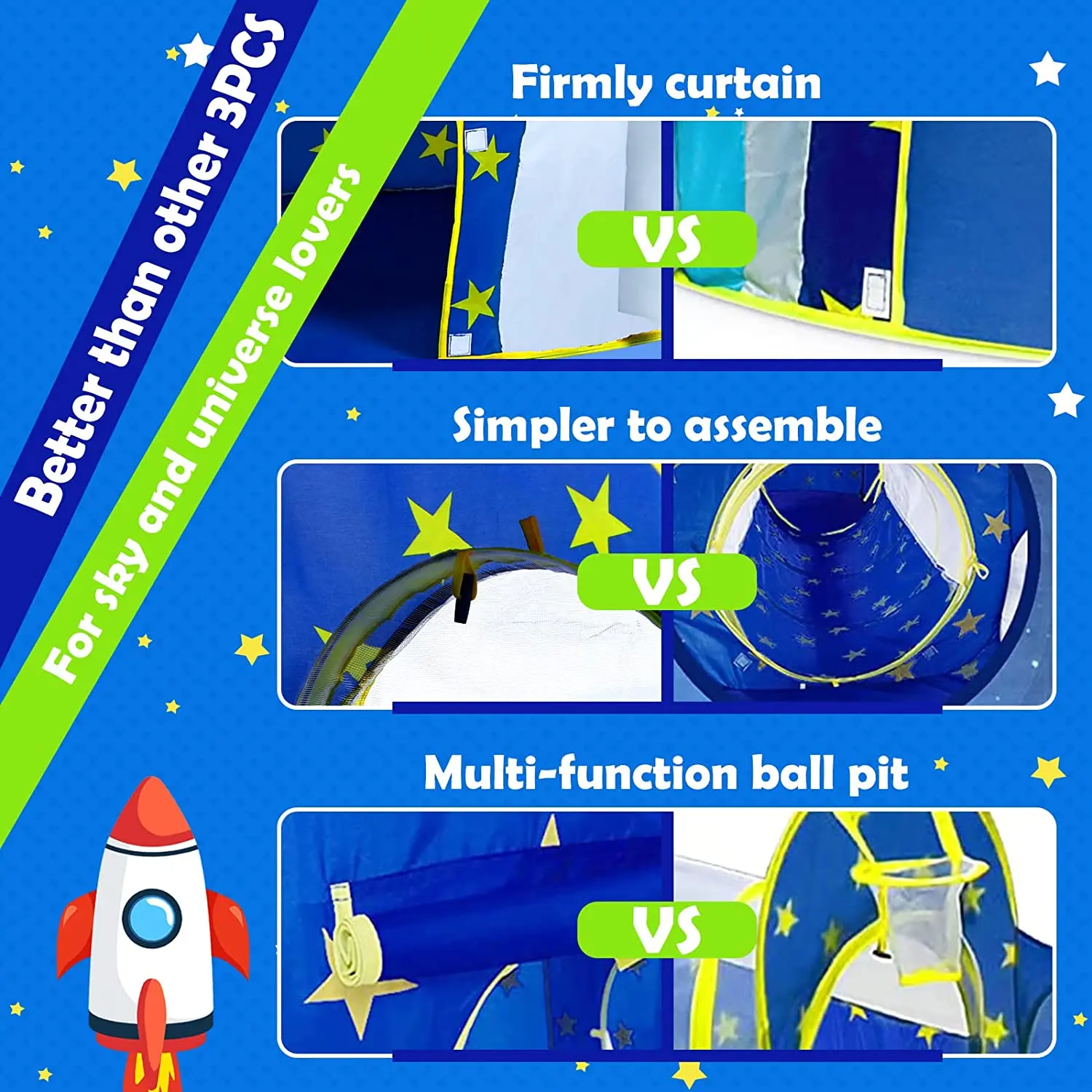 Boys with Ball Pit Crawl Tunnel Princess Tents for Toddlers Baby Space World Playhouse Toys Kids Play Tent