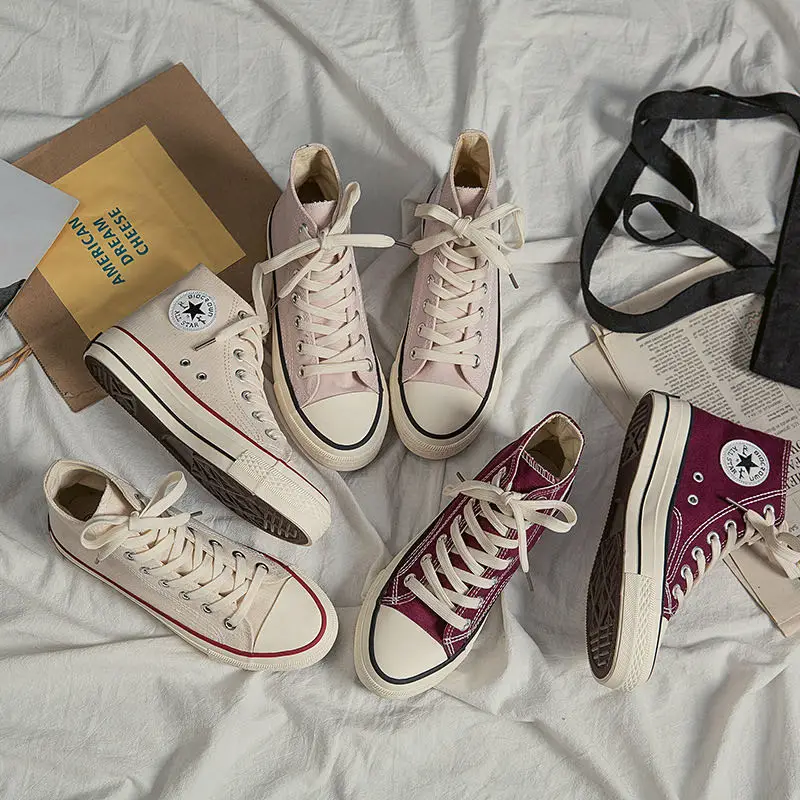 
Wholesale custom fashion high cut sports casual canvas shoes high quality sneakers 