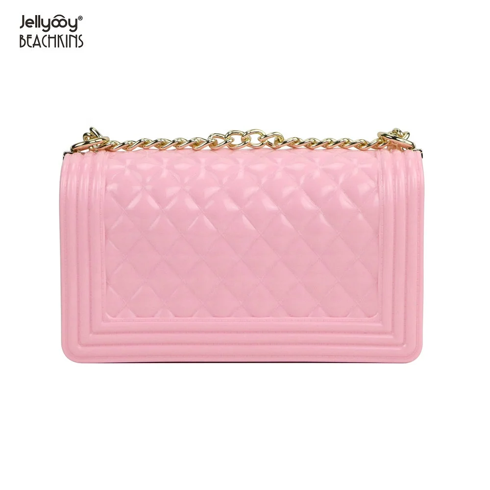 Jellyooy BEACHKINS Glossy PVC Pink Jelly Bag  Fashion Candy Color Jelly Beach Bags Ins Girl Large Crossbody Bag