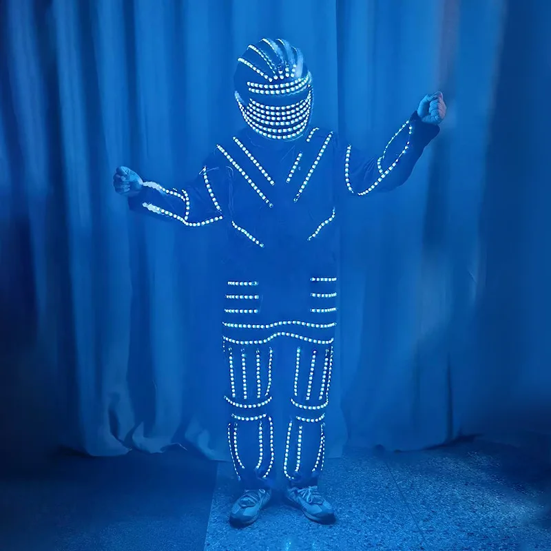Full Color Change Led Stage Dance Robot Suit Performance Wear Led Luminous Robot Costume