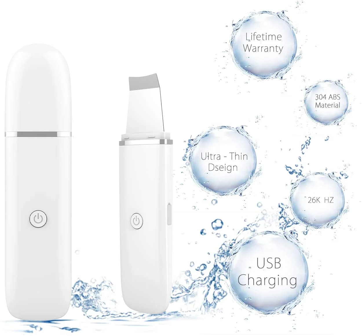 Ultrasonic Skin Scrubber Peeling Pores Dirt Spatula Facial Skin Scraper Stainless Steel Scrubber