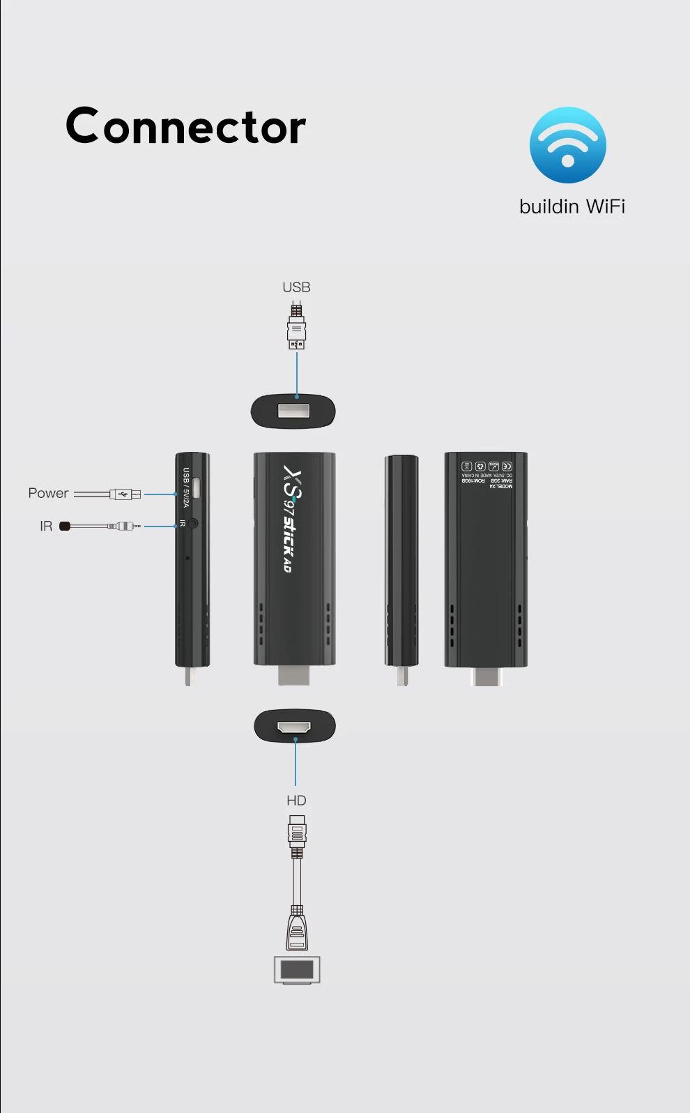 Most popular XS97 Stick AD Allwinner H313 iptv stick 2GB 16GB Android 10 USB TV Dongle