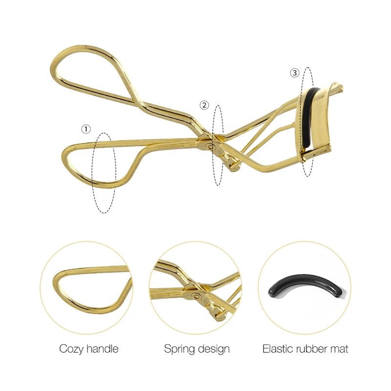 LMLTOP High Quality Gold Eyelash False Eye Lash Curlers No Heated Eye Beauty Makeup Tools Single Eyelash Curler Clip SY520