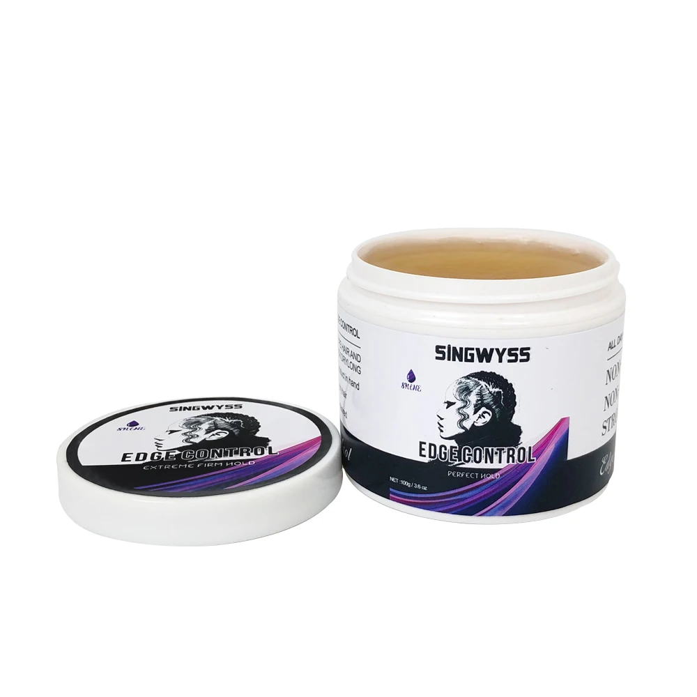 Private label custom logo natural edge control wax hair gel bulk braid alcohol free best edge control