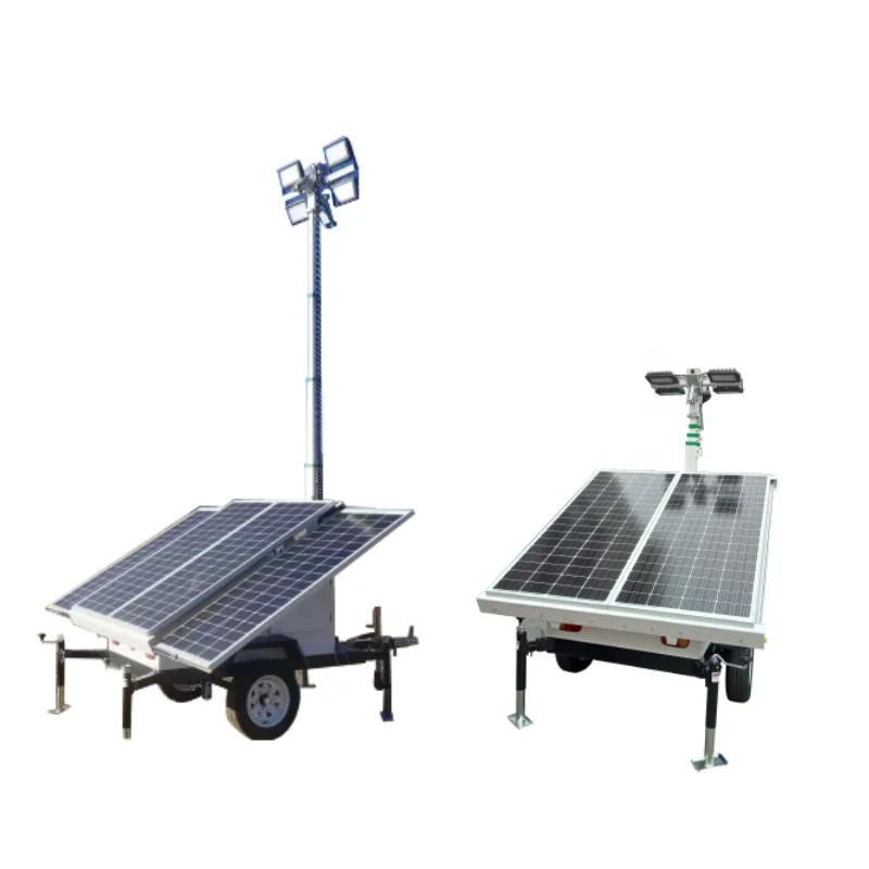 Outdoor Mobile Solar Trailer with 8KW Inverter Powered by Lithium Battery & Solar Panel Features Monitoring Systems