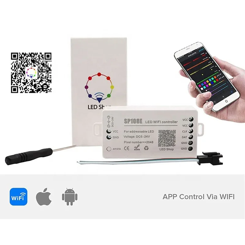 SP108E светодиодный контроллер Wi-Fi для WS2812 WS2813 SK6812 адресуемый RGB