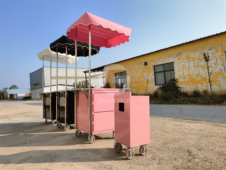 Portable lowest price ice cream cart hand push food Popsicle mini trolley cooler cart ice cream car