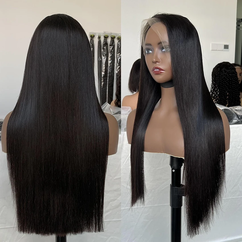 Wholesale 200 Density Wigs Human Hair Lace Front Brazilian HD Lace Frontal Wig Cheap Natural Bone Straight Human Hair Wig