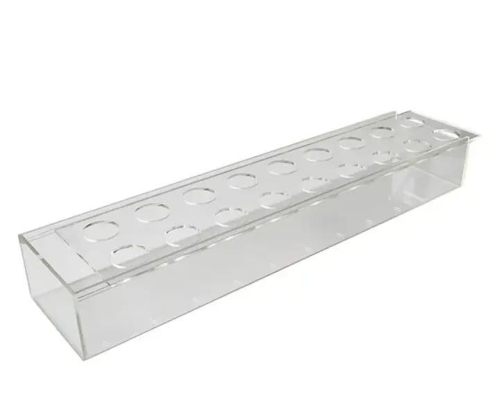 Rectangular Floral Centerpiece Low Decorative Rectangular Flowers Clear Acrylic Modern Vases for Dining Table