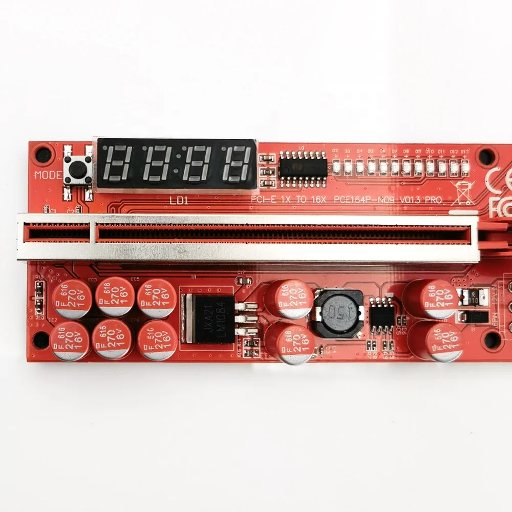 2022 Новый PCIE RISER VB 013 pro V013opcie 1X до 16X графический процессор, карта расширения с индикатором температуры, расширитель светодиодов, PCI Express Adapter