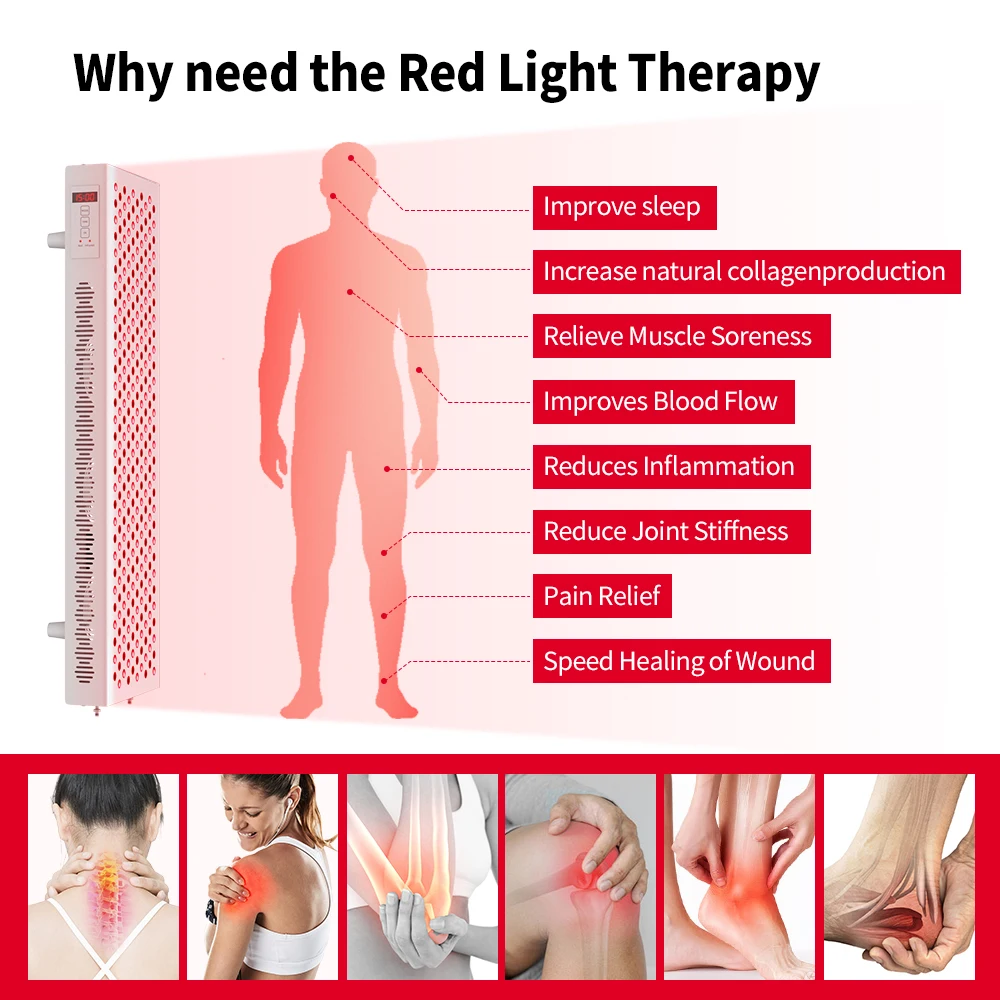 Suyzeko OEM/ODM Full Body 7 Wevelengths Pulse Design 630nm 850nm 1500W PDT Light Therapy LED Red Light Therapy Infrared Panel