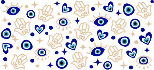 Designs MOQ 20 proof water evil eye uv dtf cup wraps transfer film sheet label decal sticker for 16oz Libbey Glasses cups mugs